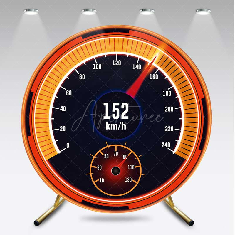 Aperturee Aperturee Dashboard Display Racing Boy Birthday Round Backdrop