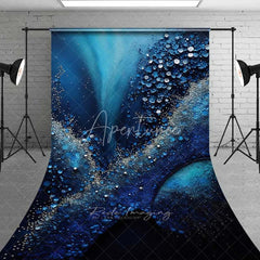 Aperturee - Aperturee Deep Blue Ocean Galaxy Abstract Backdrop Glowing Bubbles and Dots Photography Background