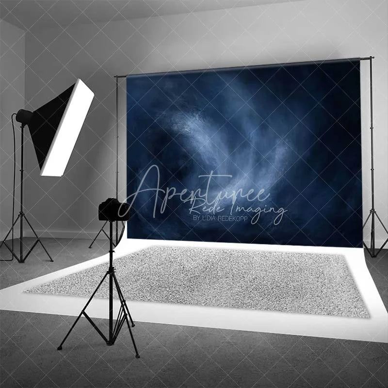 Aperturee - Aperturee Deep Blue Swirling Ocean Vortex Backdrop Abstract Galaxy Texture Photography Background Modern Decor