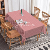 Aperturee - Aperturee Deep Purple Flower Lace Edging Elegant Tablecloth