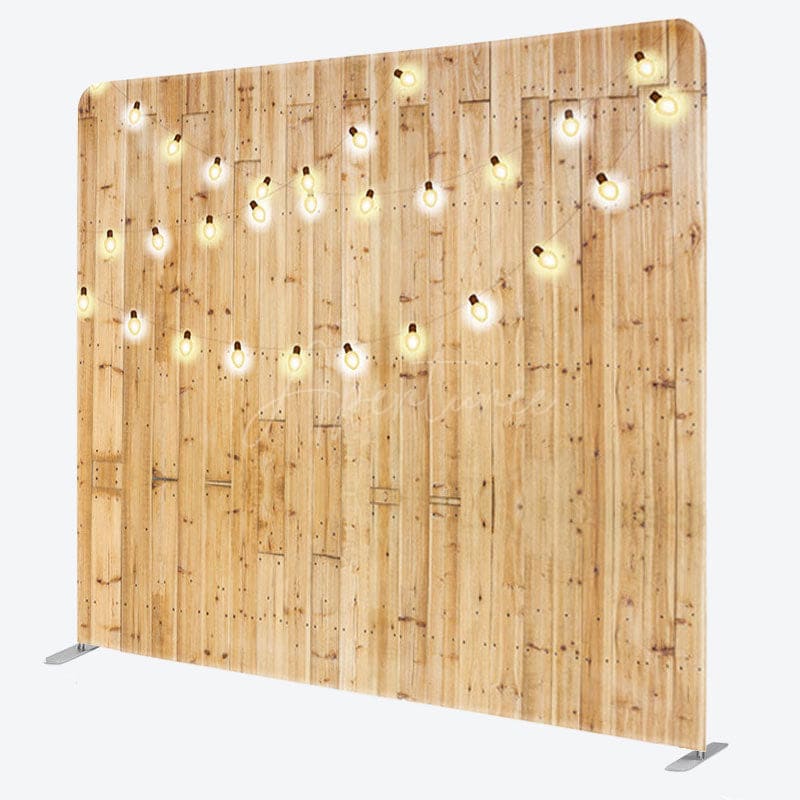 Aperturee - Aperturee Delicate Light Brown Wood Wall Party Backdrop Cover
