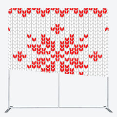 Aperturee - Aperturee Delicate Red Textile Flower Christmas Backdrop Cover