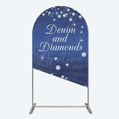 Aperturee Aperturee Denim Diamonds Navy Blue Birthday Arch Backdrop