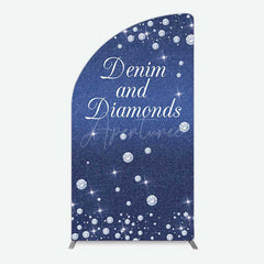 Aperturee Aperturee Denim Diamonds Navy Blue Birthday Half Moon Arch Backdrop