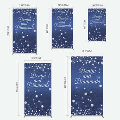 Aperturee Aperturee Denim Diamonds Navy Blue Birthday Rectangle Backdrop
