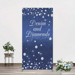 Aperturee Aperturee Denim Diamonds Navy Blue Birthday Rectangle Backdrop