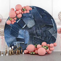 Aperturee Aperturee Denim Random Splicing Round Birthday Backdrop