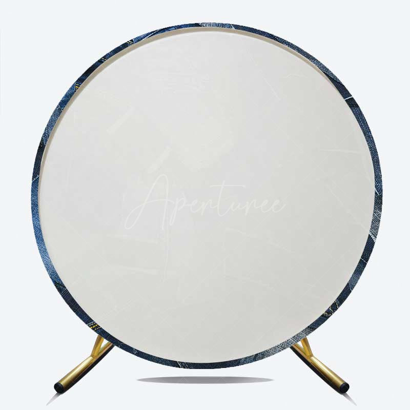 Aperturee Aperturee Denim Random Splicing Round Birthday Backdrop