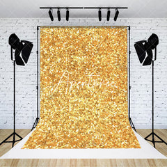 Aperturee - Aperturee Dense Bright Gold Dots Twinkling Photo Backdrop