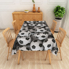 Aperturee - Aperturee Dense Football Print Sport Rectangular Tablecloth