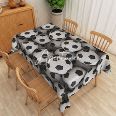 Aperturee - Aperturee Dense Football Print Sport Rectangular Tablecloth