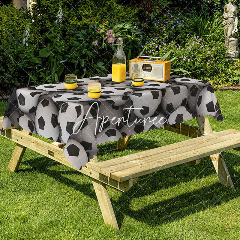 Aperturee - Aperturee Dense Football Print Sport Rectangular Tablecloth