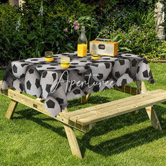 Aperturee - Aperturee Dense Football Print Sport Rectangular Tablecloth