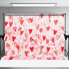 Aperturee - Aperturee Dense Red Hearts Romantic Valentines Day Backdrop