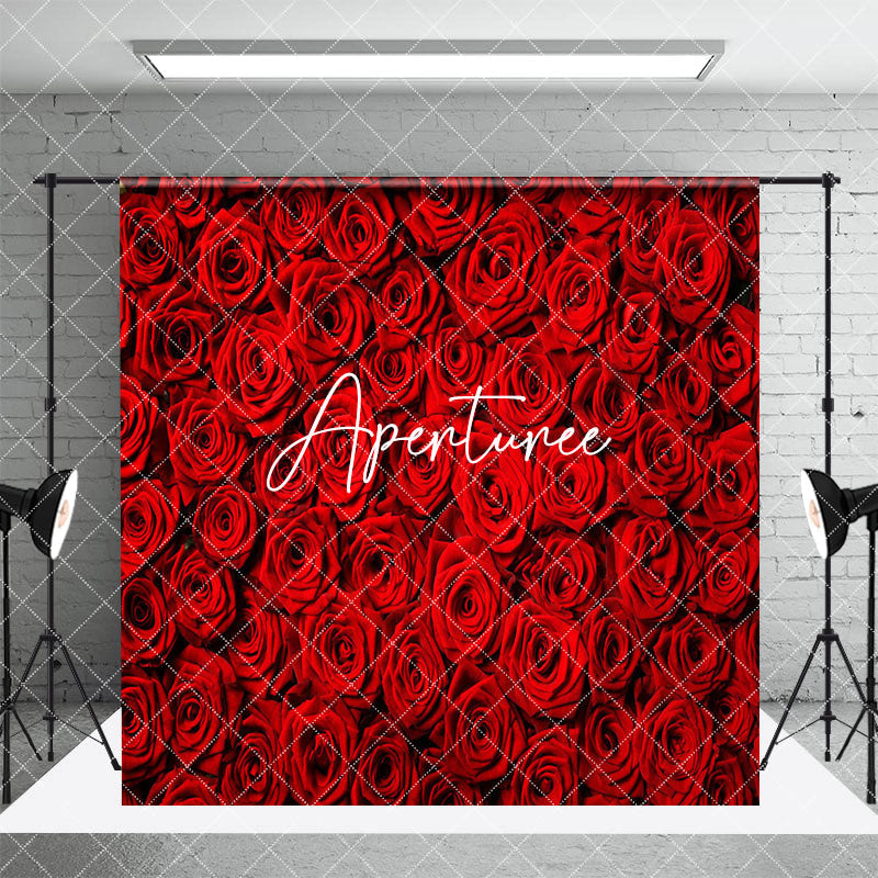 Aperturee - Aperturee Dense Red Rose Love Valentines Day Room Set Backdrop