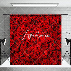Aperturee - Aperturee Dense Red Rose Love Valentines Day Room Set Backdrop