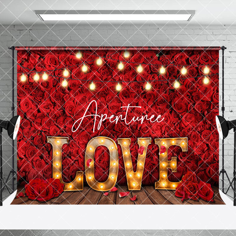 Aperturee - Aperturee Dense Red Rose Love Valentines Day Room Set Backdrop