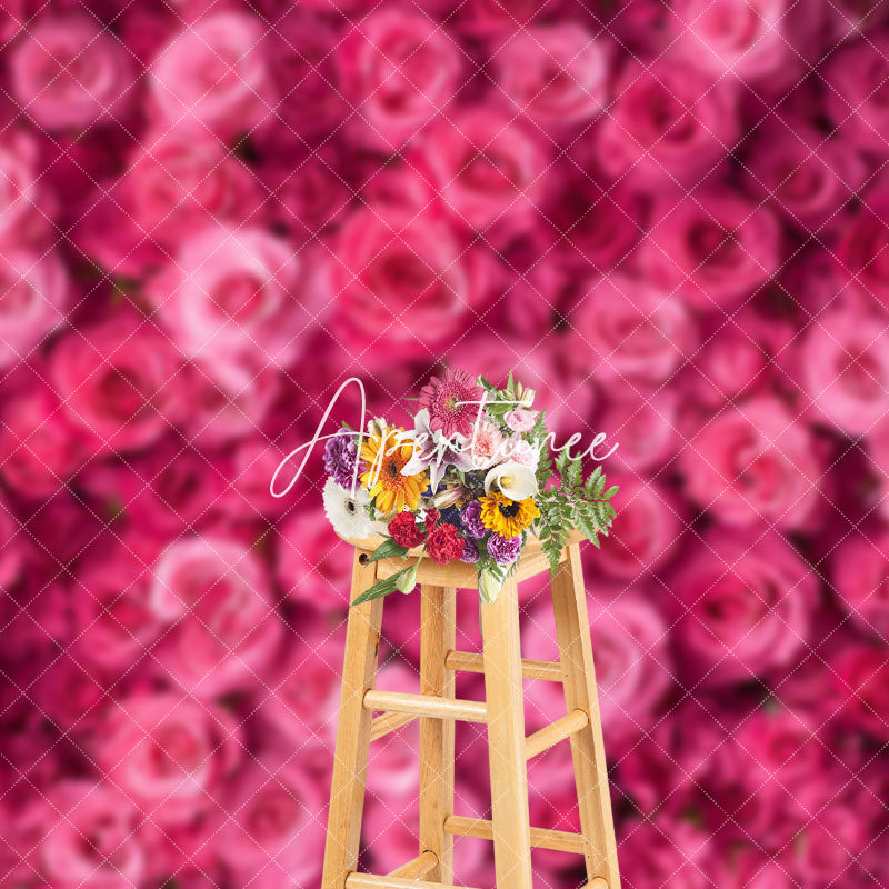 Aperturee - Aperturee Dense Romantic Hot Pink Rose Valentines Day Backdrop