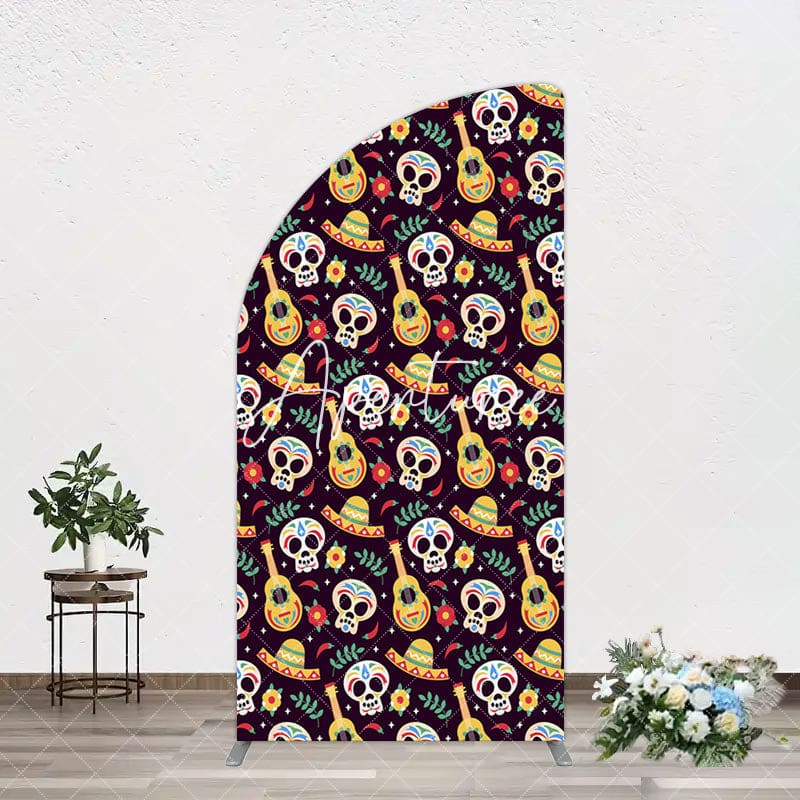 Aperturee - Aperturee Dense Skull Guitar Day Of The Dead Arch Backdrop