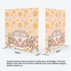 Aperturee - Aperturee Dense Sun Floral Groovy Car Tension Fabric Backdrop