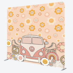 Aperturee - Aperturee Dense Sun Floral Groovy Car Tension Fabric Backdrop