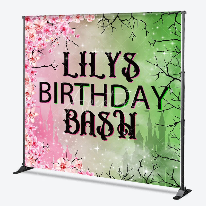 Aperturee - Aperturee Descendants Inspired Birthday Bash Backdrop Good vs Evil Princess Theme Pink and Green Split Custom Party Decor