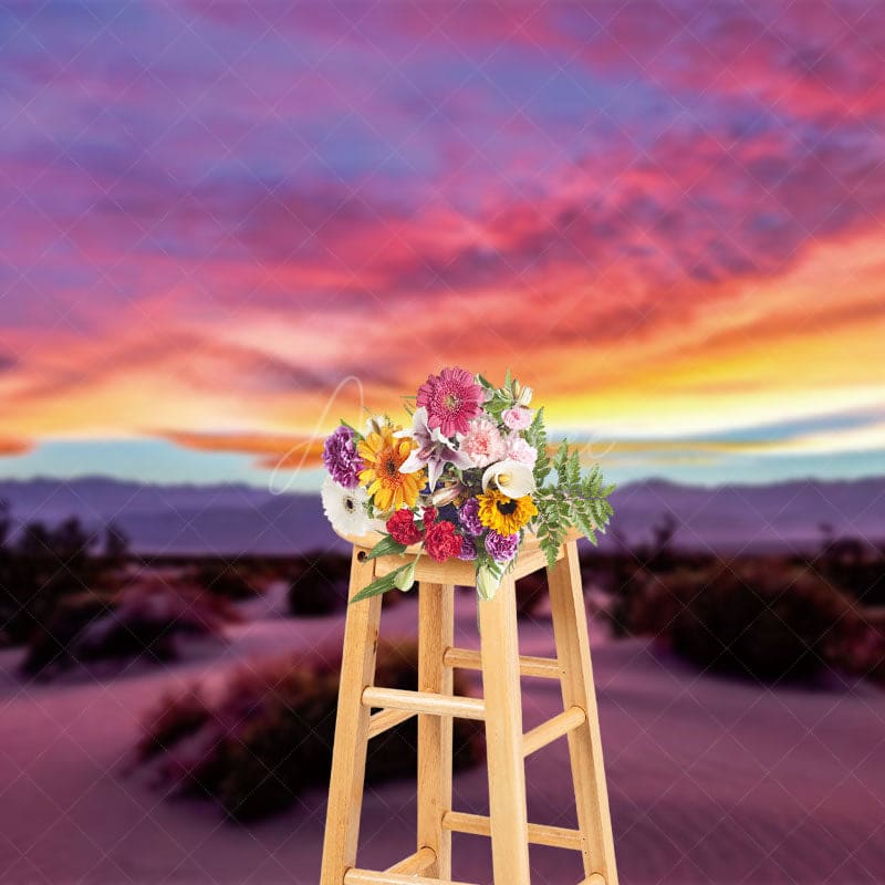 Aperturee - Aperturee Desert Gobi Beautiful Sunset Photography Backdrop