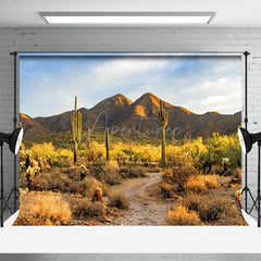 Aperturee - Aperturee Desert Gobi Cactus Mountain Sky Photography Backdrop