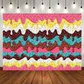 Aperturee - Aperturee Dessert Donut Frosting Sweet Happy Birthday Backdrop