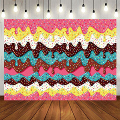 Aperturee - Aperturee Dessert Donut Frosting Sweet Happy Birthday Backdrop
