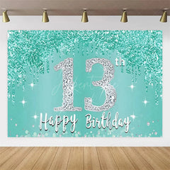 Aperturee Aperturee Diamond 13th Birthday Backdrop,Glitter Party Decor Sparkling Teen Celebration Background