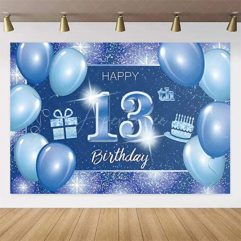 Aperturee Aperturee Diamond 13th Birthday Backdrop,Glitter Party Decor Sparkling Teen Celebration Background