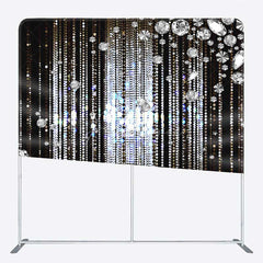 Aperturee - Aperturee Diamond Glitter Dots Black Tension Fabric Backdrop