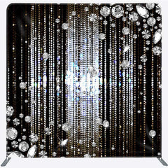Aperturee - Aperturee Diamond Glitter Dots Black Tension Fabric Backdrop