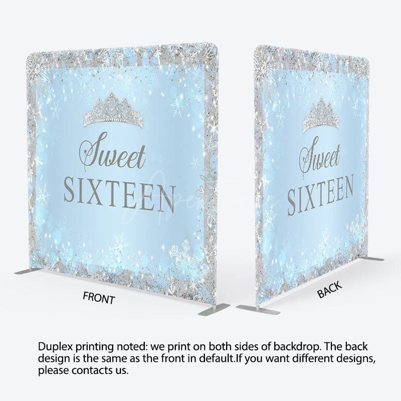 Aperturee - Aperturee Diamond Sweet Sixteen Fabric Backdrop Cover for Birthday