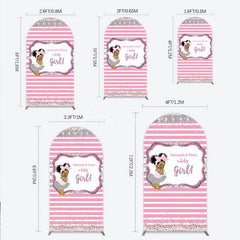 Aperturee - Aperturee Diamonds and Pearls Baby Girl Shower Arch Backdrop Pink and Silver Glitter African American Princess Theme Decor