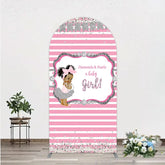 Aperturee - Aperturee Diamonds and Pearls Baby Girl Shower Arch Backdrop Pink and Silver Glitter African American Princess Theme Decor
