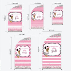 Aperturee - Aperturee Diamonds and Pearls Baby Girl Shower Half Moon Arch Backdrop Pink and Silver Glitter African American Princess Theme