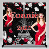 Aperturee - Aperturee Diamonds Petal Eiffel Tower Custom Name Grad Backdrop