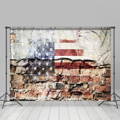 Aperturee - Aperturee Dilapidated Graffiti Wall American Flag Backdrop