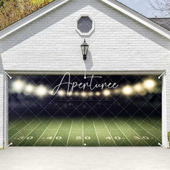 Aperturee - Aperturee Dim Light Football Field Grass Garage Door Banner