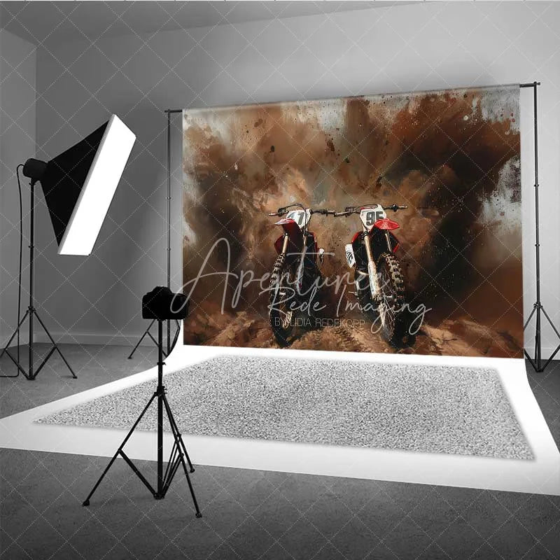 Aperturee - Aperturee Dirt Bike Motocross Racing Photography Backdrop Mud Splash Off Road Motorcycle Art Background