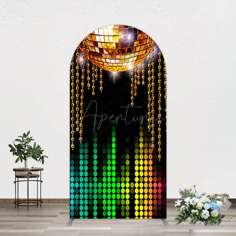 Aperturee - Aperturee Disco Ball Dance Party Bokeh Retro Arch Backdrop