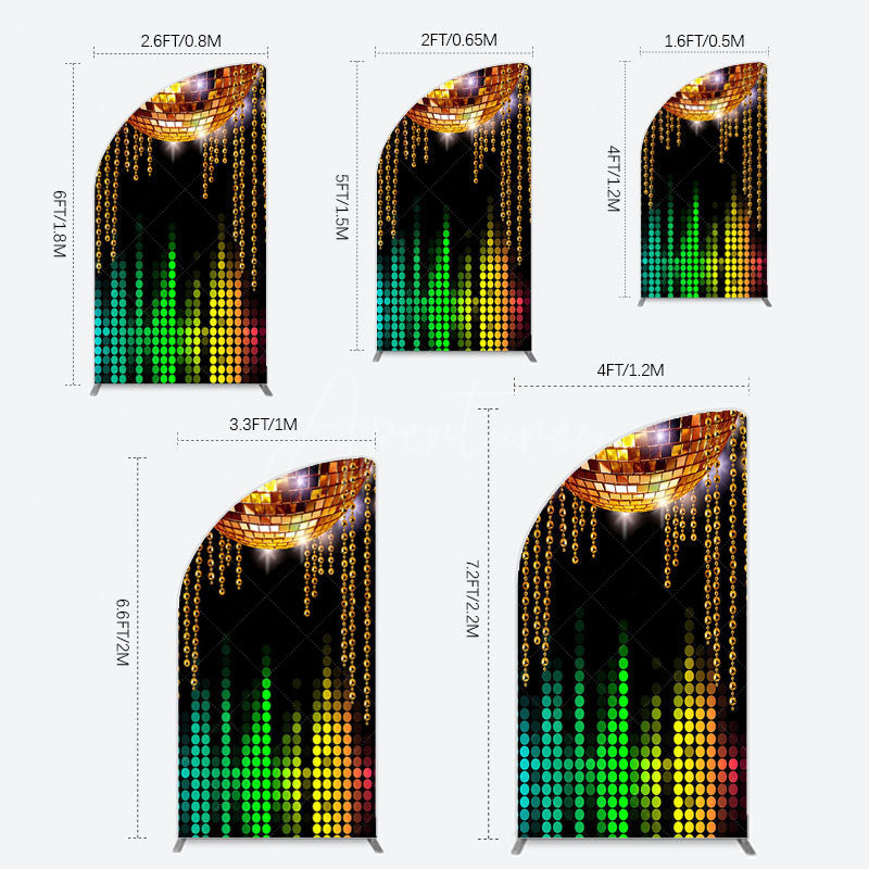 Aperturee - Aperturee Disco Ball Dance Party Bokeh Retro Half Moon Arch Backdrop