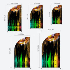 Aperturee - Aperturee Disco Ball Dance Party Bokeh Retro Half Moon Arch Backdrop