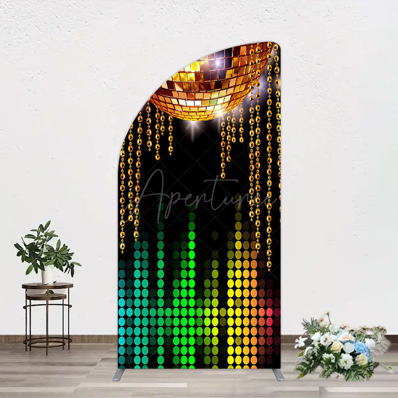 Aperturee - Aperturee Disco Ball Dance Party Bokeh Retro Half Moon Arch Backdrop