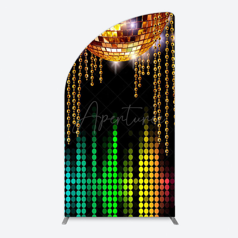 Aperturee - Aperturee Disco Ball Dance Party Bokeh Retro Half Moon Arch Backdrop