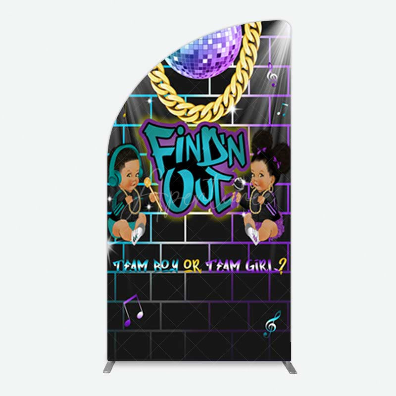 Aperturee Aperturee Disco Sparkle Findn Out Gender Reveal Half Moon Arch Backdrop