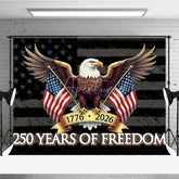 Aperturee - Aperturee Distressed American Flag Bald Eagle Holiday Backdrop Featuring 250 Years of Freedom Celebration