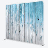 Aperturee - Aperturee Distressed Blue and White Wood Plank Square Double-Sided Backdrop Rustic Shabby Chic Photography Studio Decor